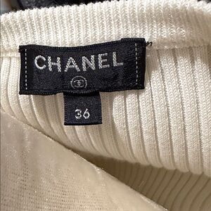 CHANEL Ivory Textured Knit Top